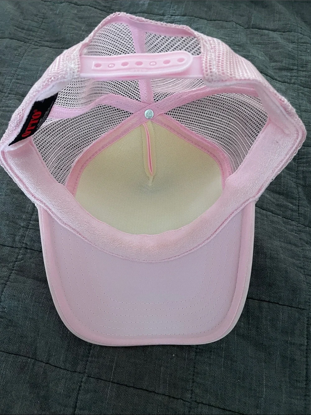OTTO Pink Trucker Hat with Magenta Rainbow Logo
